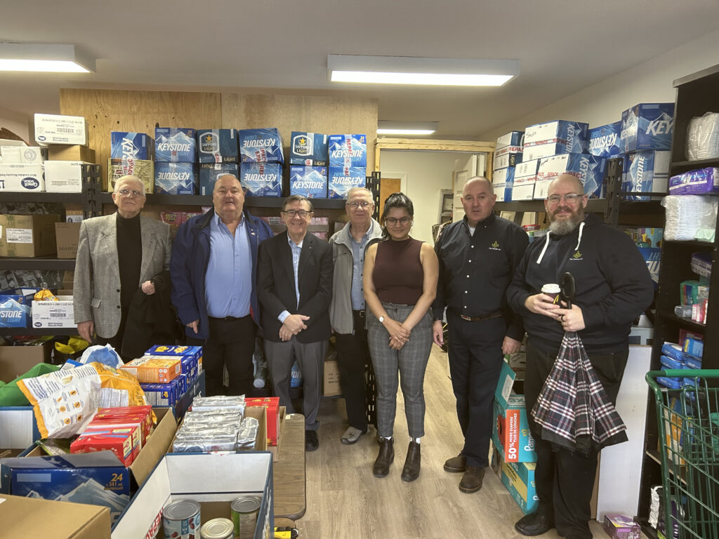 Members of Tuscan Lodge No. 195 present a $10,000 donation cheque to St. Paul’s Food Program in London Ontario