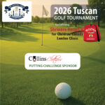 Feature image announcing Collins Clothiers as the Putting Challenge Sponsor for the Tuscan Lodge No.195 2026 Charity Golf Tournament, highlighting branded sponsorship on the putting green.