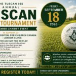 The Tuscan 195 Golf Tournament on Friday September 18, 2026 supporting Shriners Hospital for Children Canada – London Clinic